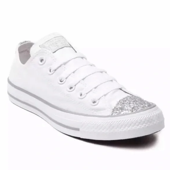 Converse All-Star Chuck Taylor Lo Glitter Toe Sneakers - Picture 3 of 17